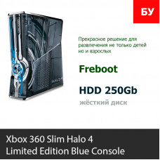 Microsoft Xbox 360 Slim 250G Halo 4 Limited Edition Blue Console